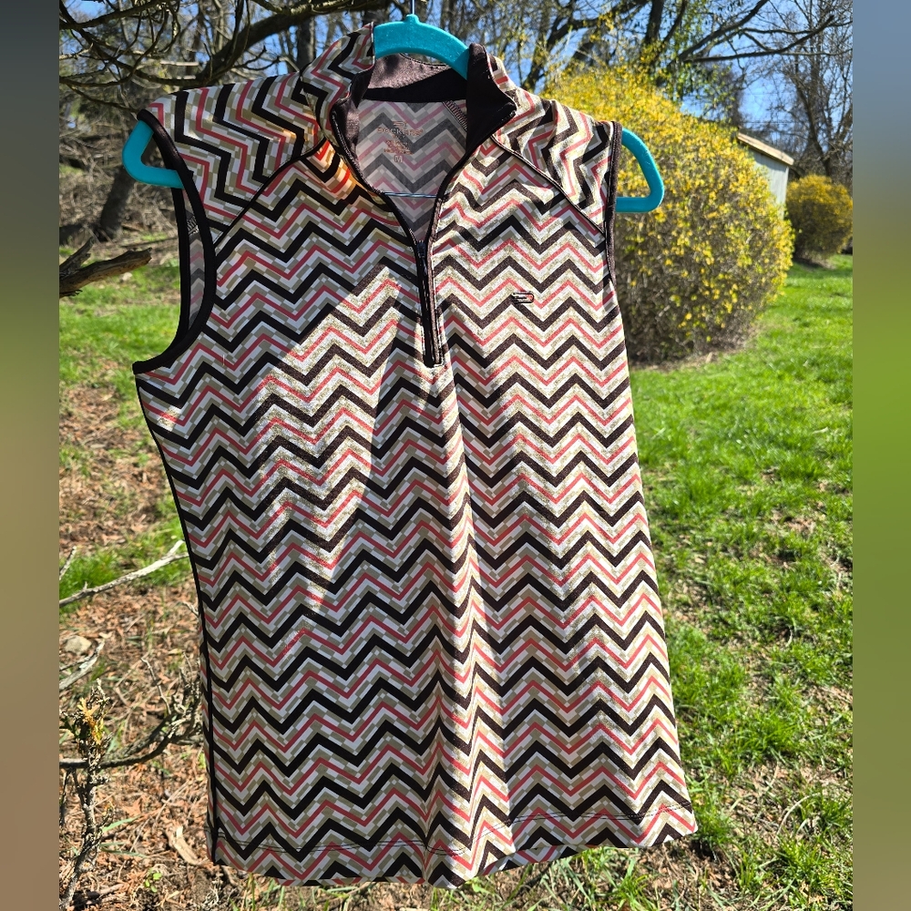 Dockers Chevron Patterned Sleeveless Golf Shirt, Sz M